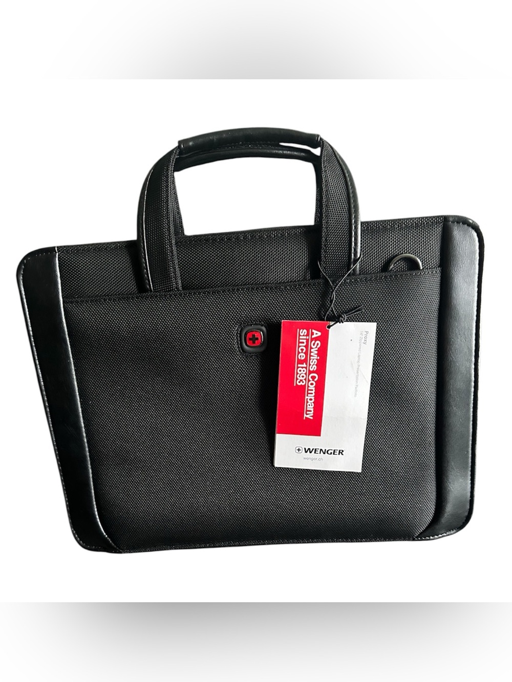 Wenger Black 14 inch Laptop Briefcase with Red Tag Accent